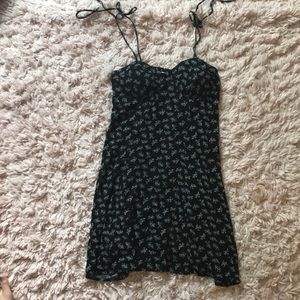 American Eagle dress, black patterned, corset top.